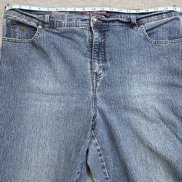 Gloria Vanderbilt Womens Amanda Jeans 18W Average Blue Straight Leg Pockets - Picture 9 of 14